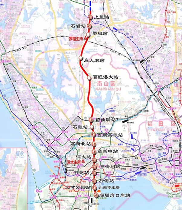 深圳地铁13号线是深圳中部地区南北向骨干线