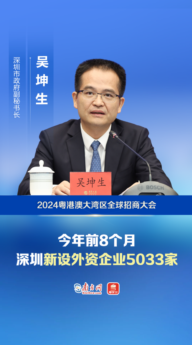 深圳今年前8个月新设外资企业5033家 占全国约13.6%