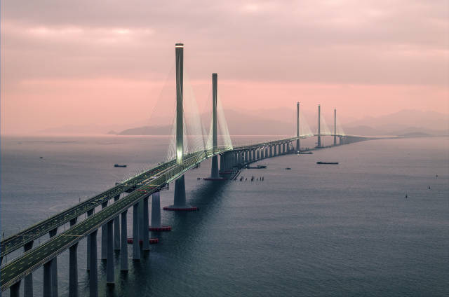 黄茅海跨海通道。来源：视觉中国